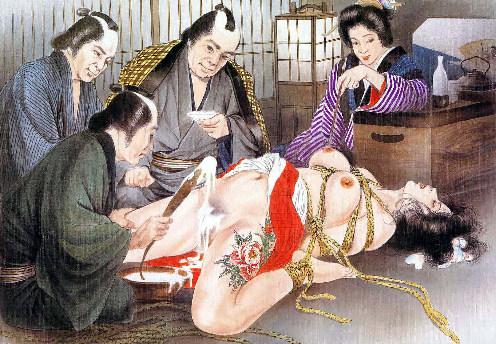 Ozuma Kaname — шибари, воск — рисунок №88