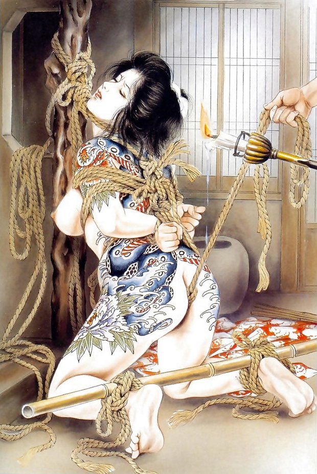 Ozuma Kaname — шибари, воск — рисунок №133