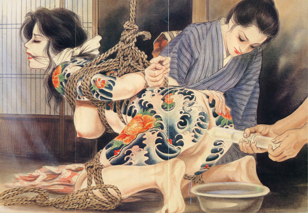 Ozuma Kaname — шибари, клизма — рисунок №141