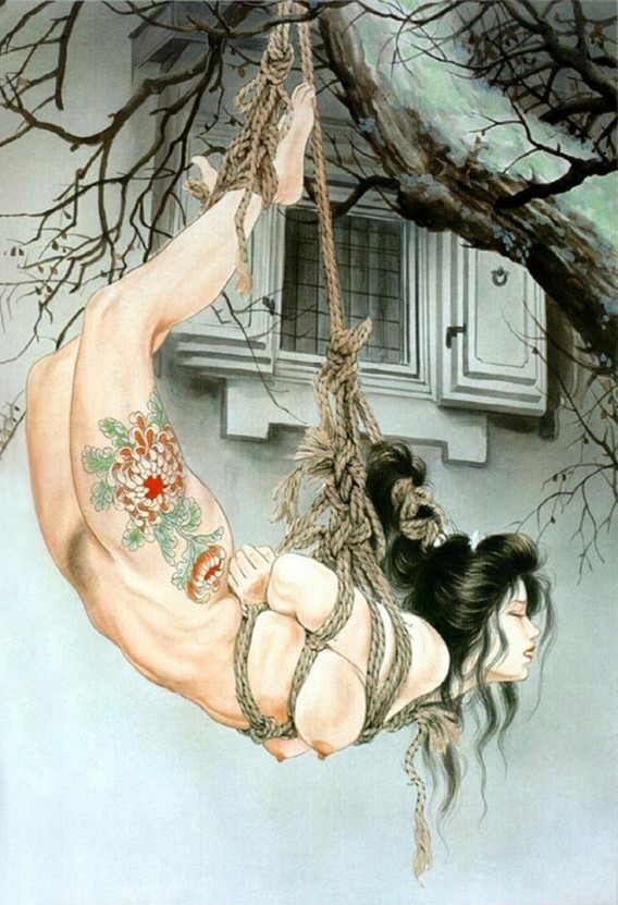 Ozuma Kaname — шибари, подвешивание — рисунок №151